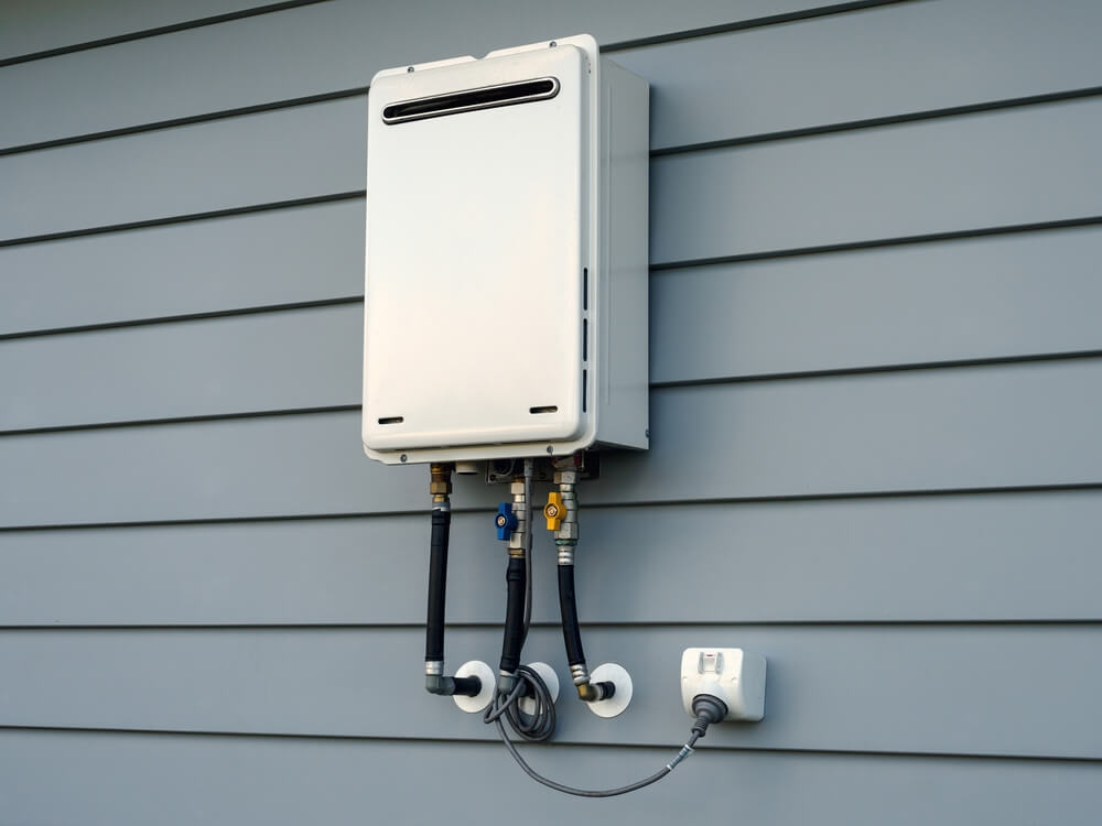 outside tankless water heater installation