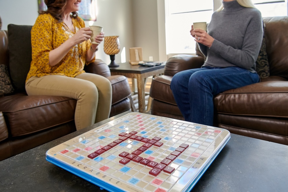 Family playing game together